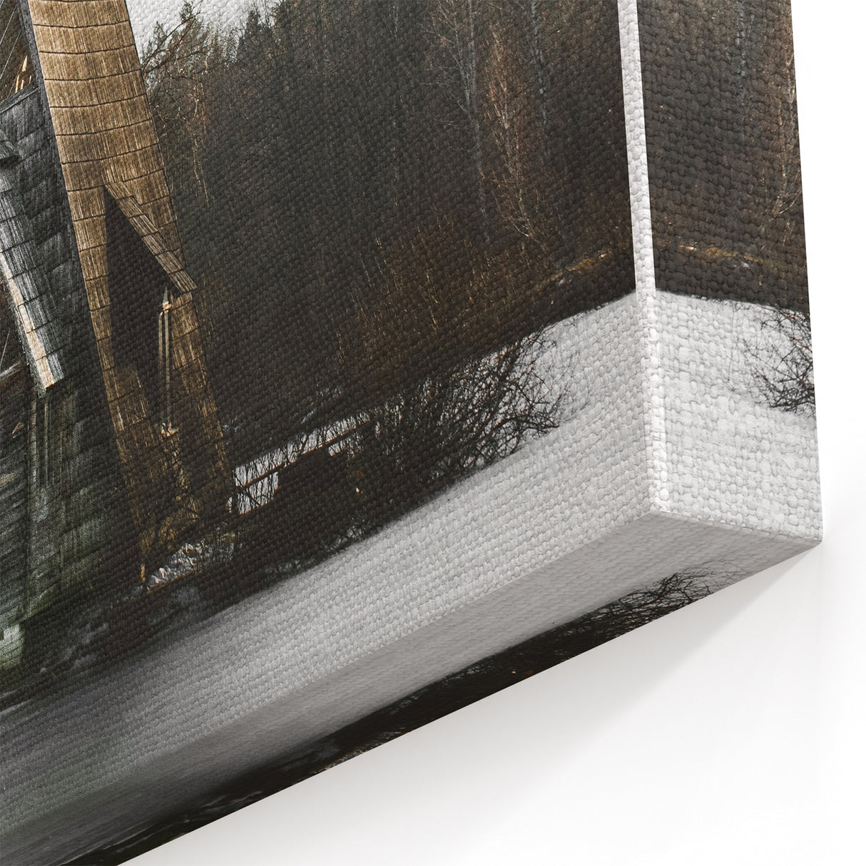Rustic Cabin Wall Art - Isolated A-Frame House on Lake for Decor
