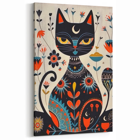 Scandinavian Wall Decor | Mystical Nordic Cat Art Print | Hygge Style