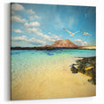 Canary Islands Beach Art – Serene Seaside Scene with Crystal Waters
