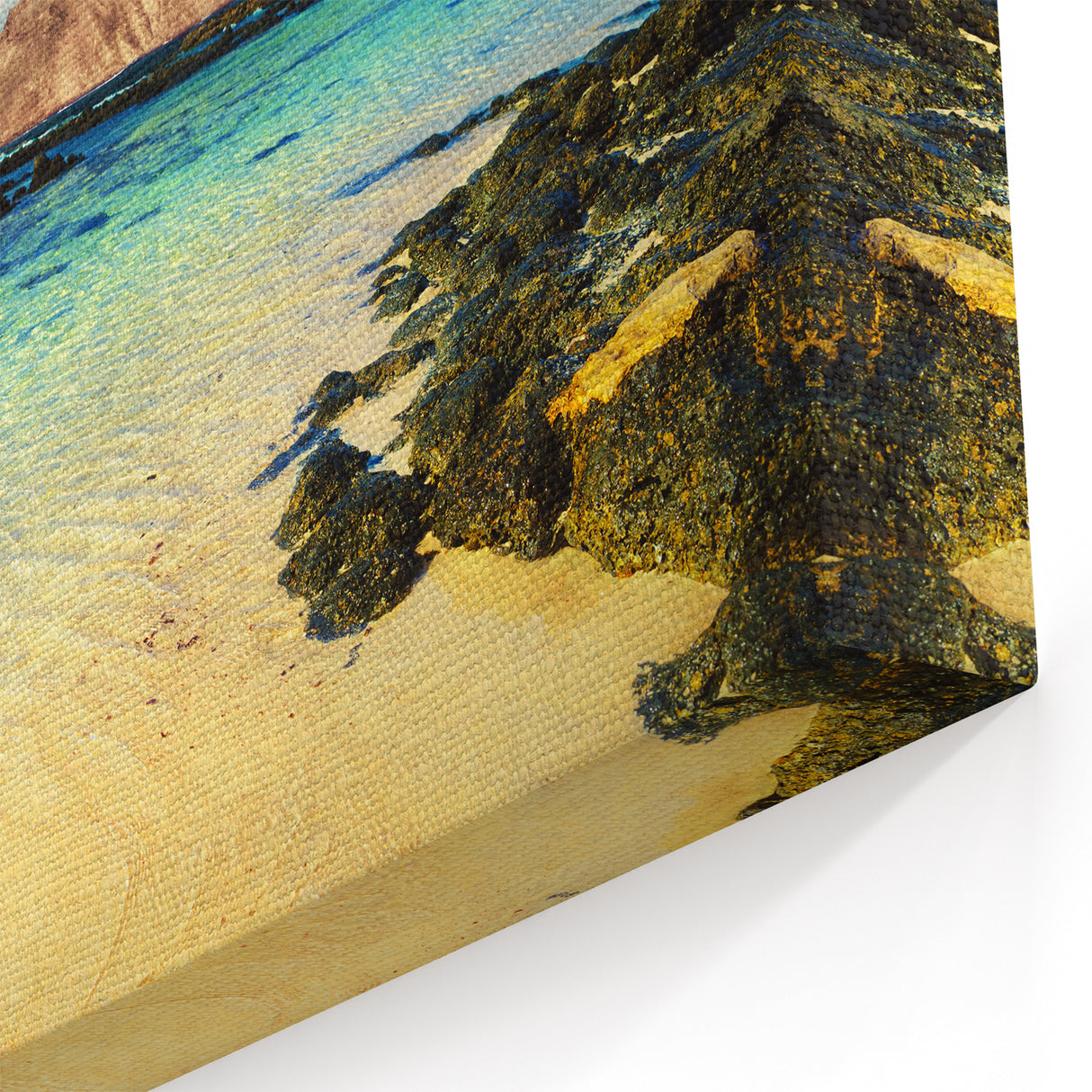 Canary Islands Beach Art – Serene Seaside Scene with Crystal Waters