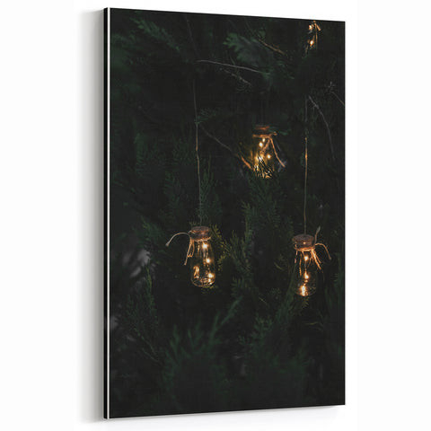 Rustic Jar Lights Wall Art - Fairy Lights in Mason Jars for Cozy Decor