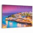 Canary Islands Framed Art – Vibrant Coastal Town at Sunset Scene