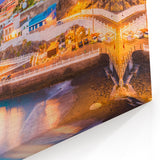 Canary Islands Framed Art – Vibrant Coastal Town at Sunset Scene