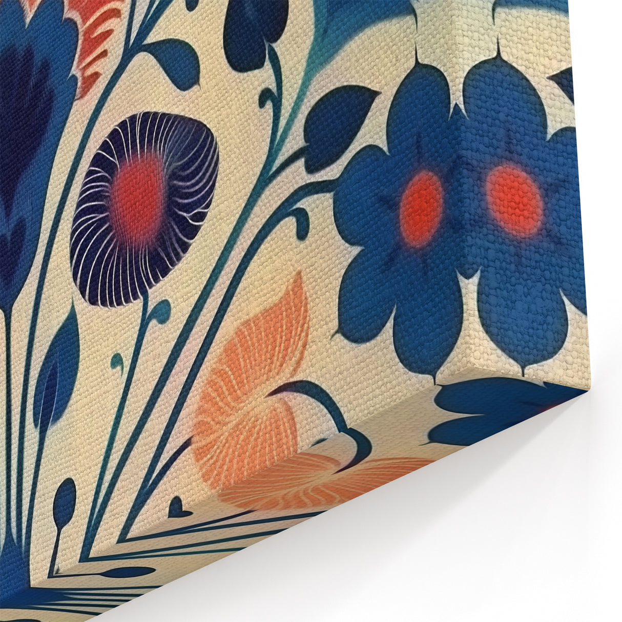 Scandinavian Wall Decor | Elegant Blue Floral Nordic Art Print | Hygge