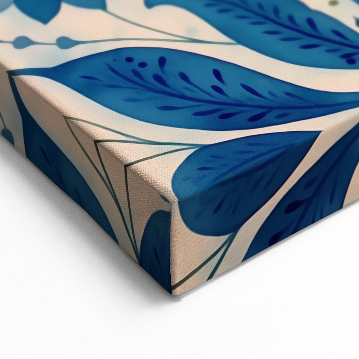 Scandinavian Wall Art | Blue and Gold Floral Nordic Art Print | Hygge