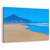 Canary Islands Beach Art – Tranquil Coastal Landscape with Mountain View