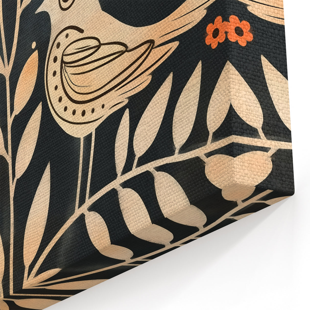 Scandinavian Wall Art | Nordic Beige and Peach Bird Print | Hygge Style