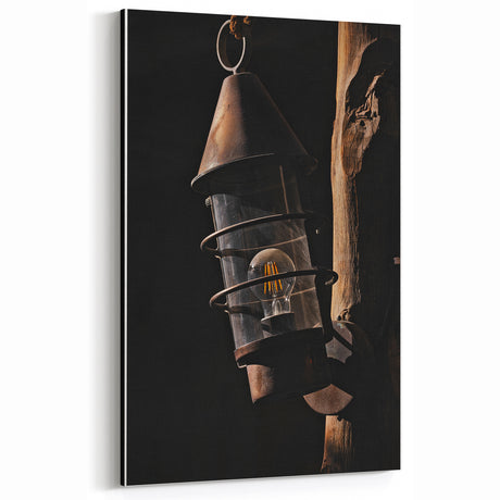 Vintage Rustic Lantern Wall Art – Farmhouse Industrial Outdoor Decor