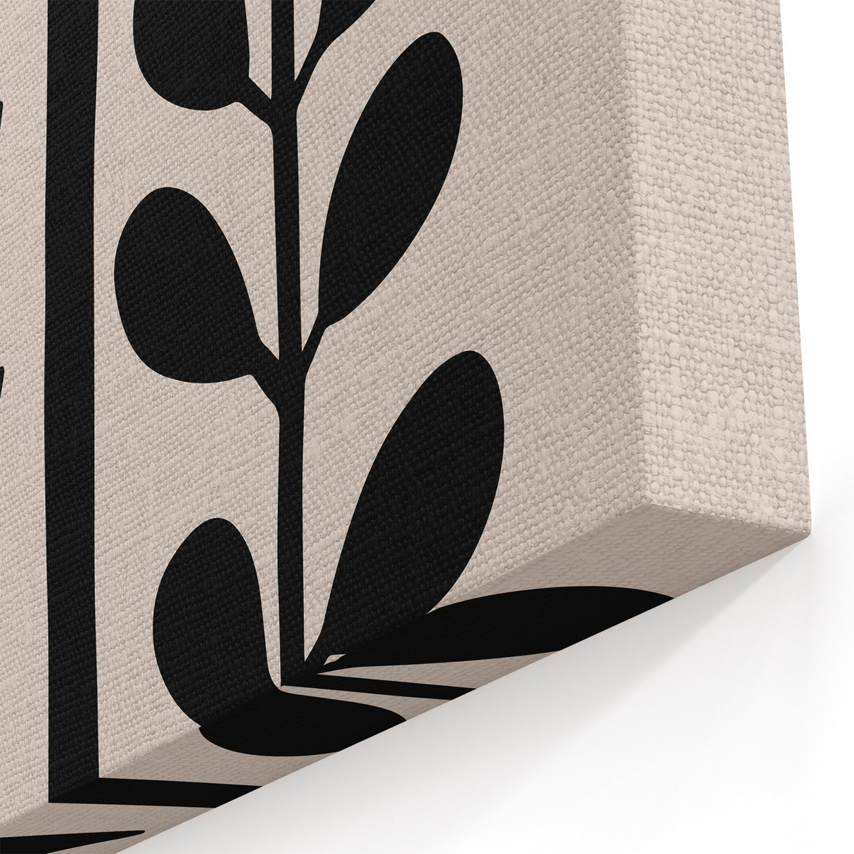 Scandinavian Wall Decor | Minimalist Black and Beige Floral Art | Hygge