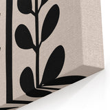 Scandinavian Wall Decor | Minimalist Black and Beige Floral Art | Hygge