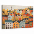 Scandinavian Wall Art | Colorful Nordic Village Print | Hygge Style