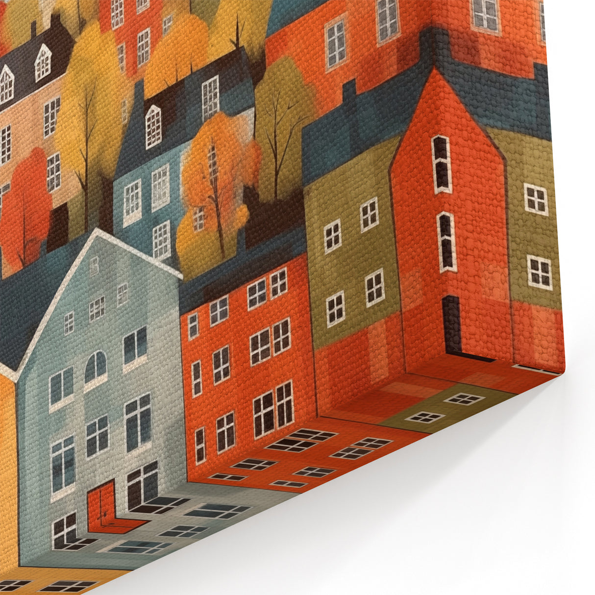 Scandinavian Wall Art | Colorful Nordic Village Print | Hygge Style