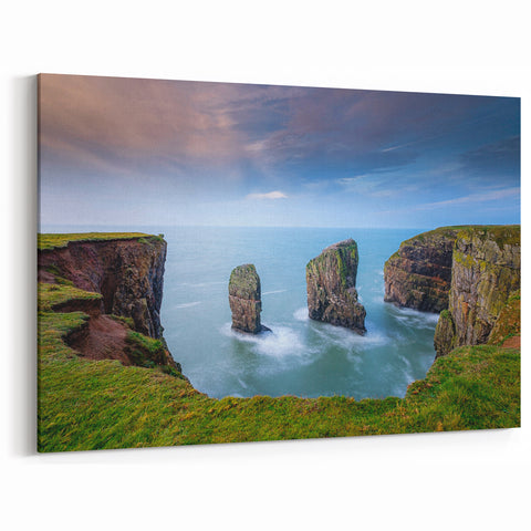Jagged Coastal Rocks - Wales Landscape Painting, Welsh Scenery Art