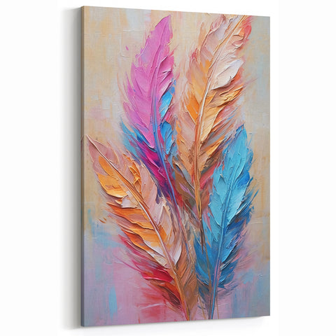 Glam Wall Art | Vibrant Feather Luxury Home Decor | Modern Glam Decor