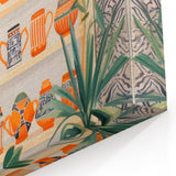 Maximalist Wall Art - Bold Eclectic Decor with Vibrant Orange and Green Pots