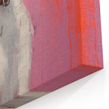 Maximalist Wall Art - Eclectic Dog Portrait with Bold Pink and Orange Hues