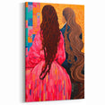Maximalist Wall Art - Bold and Eclectic Portrait with Vibrant Pink and Orange