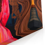 Maximalist Wall Art - Bold and Eclectic Portrait with Vibrant Pink and Orange