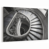 Vatican City Prints – Ornate Spiral Staircase Black and White Art