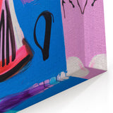 Maximalist Wall Art - Bold Abstract Face in Vibrant Colors and Patterns