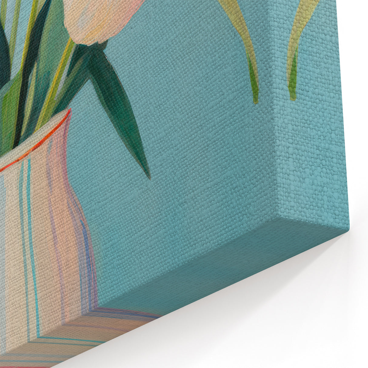 Maximalist Wall Art - Bold Tulip Vase Decor with Vibrant Red and Yellow Hues
