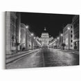 Vatican Canvas Art - St Peters Basilica Night Scene Vatican Landmark Art