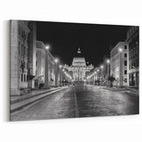 Vatican Canvas Art - St Peters Basilica Night Scene Vatican Landmark Art