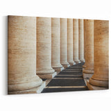 Vatican Canvas Art - Nighttime View of St Peters Basilica Landmark