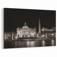 Vatican Canvas Art - Nighttime View of St Peters Basilica Landmark