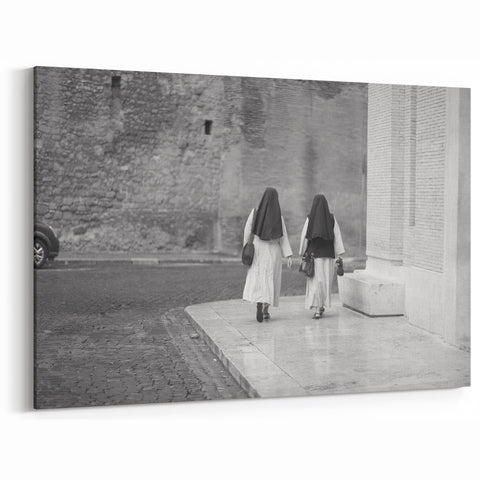 Vatican Wall Art - Nuns Walking Through Historic Vatican Street Print