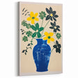 Maximalist Wall Art: Bold Floral Arrangement in Blue Vase – Eclectic Decor