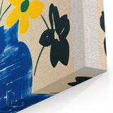 Maximalist Wall Art: Bold Floral Arrangement in Blue Vase – Eclectic Decor