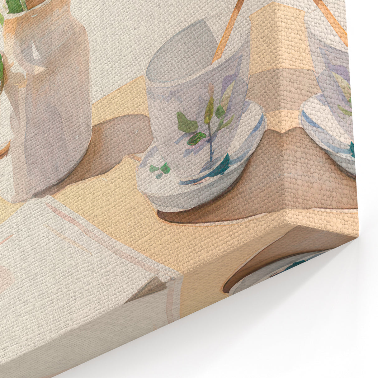 Maximalist Wall Art: Serene Still Life with Books and Flowers – Eclectic Decor
