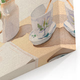 Maximalist Wall Art: Serene Still Life with Books and Flowers – Eclectic Decor