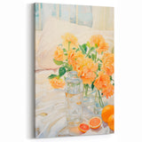 Maximalist Wall Art: Vibrant Still Life with Flowers and Oranges – Eclectic Decor