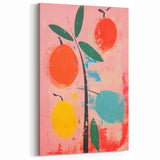 Maximalist Wall Art: Bold Abstract Fruit with Pink Background – Eclectic Decor