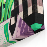 Maximalist Wall Art: Bold Tulips with Checkered Background – Eclectic Decor