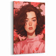 Maximalist Wall Art: Bold Portrait of Woman in Pink for Eclectic Decor