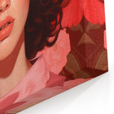 Maximalist Wall Art: Bold Portrait of Woman in Pink for Eclectic Decor