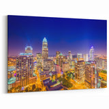 Charlotte Night Skyline – Vibrant Cityscape Photography Wall Art