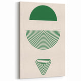 Bohemian Wall Art - Artistic Green Geometric Boho Decor Canvas Print