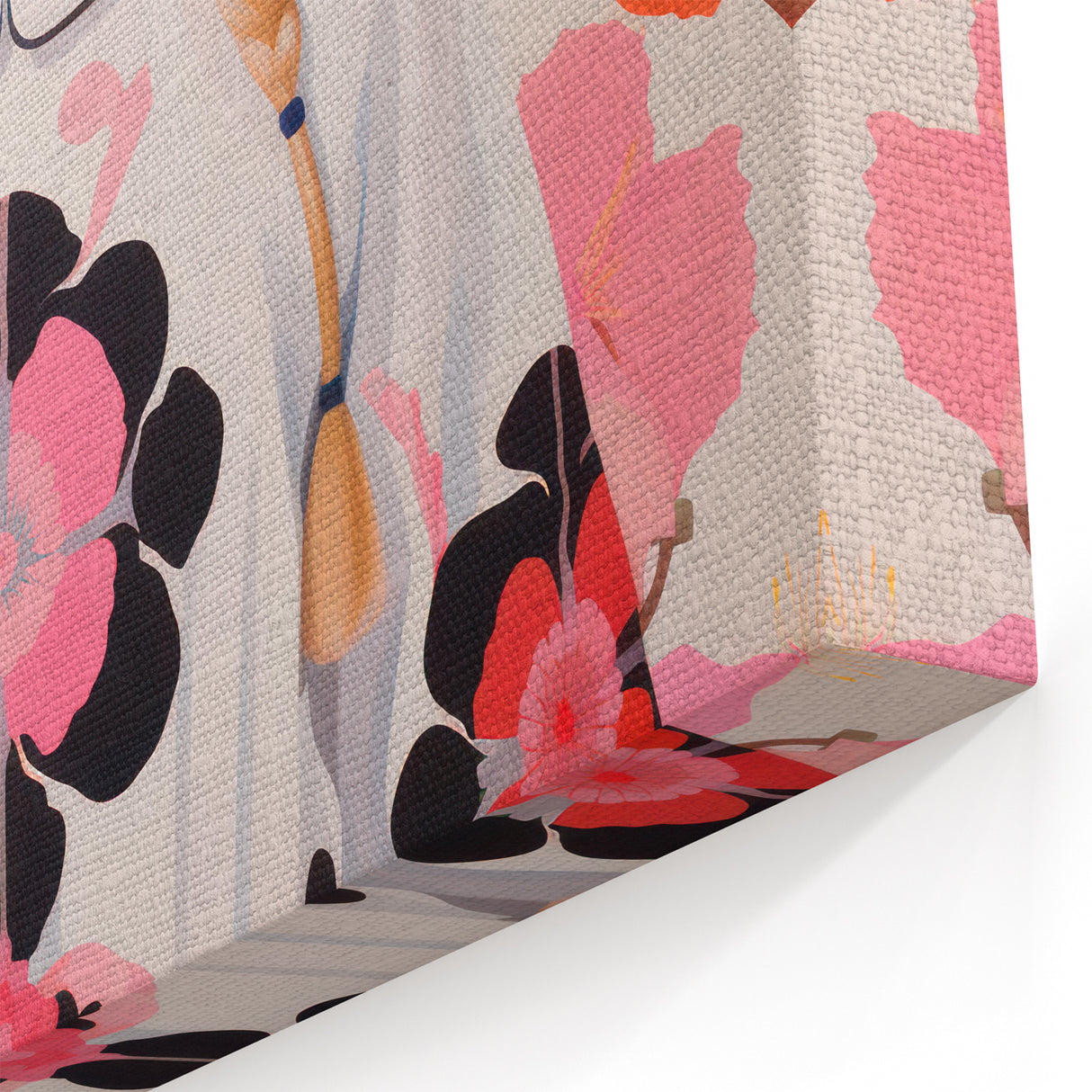 Maximalist Wall Art: Bold Girl in Floral Pattern for Vibrant Decor