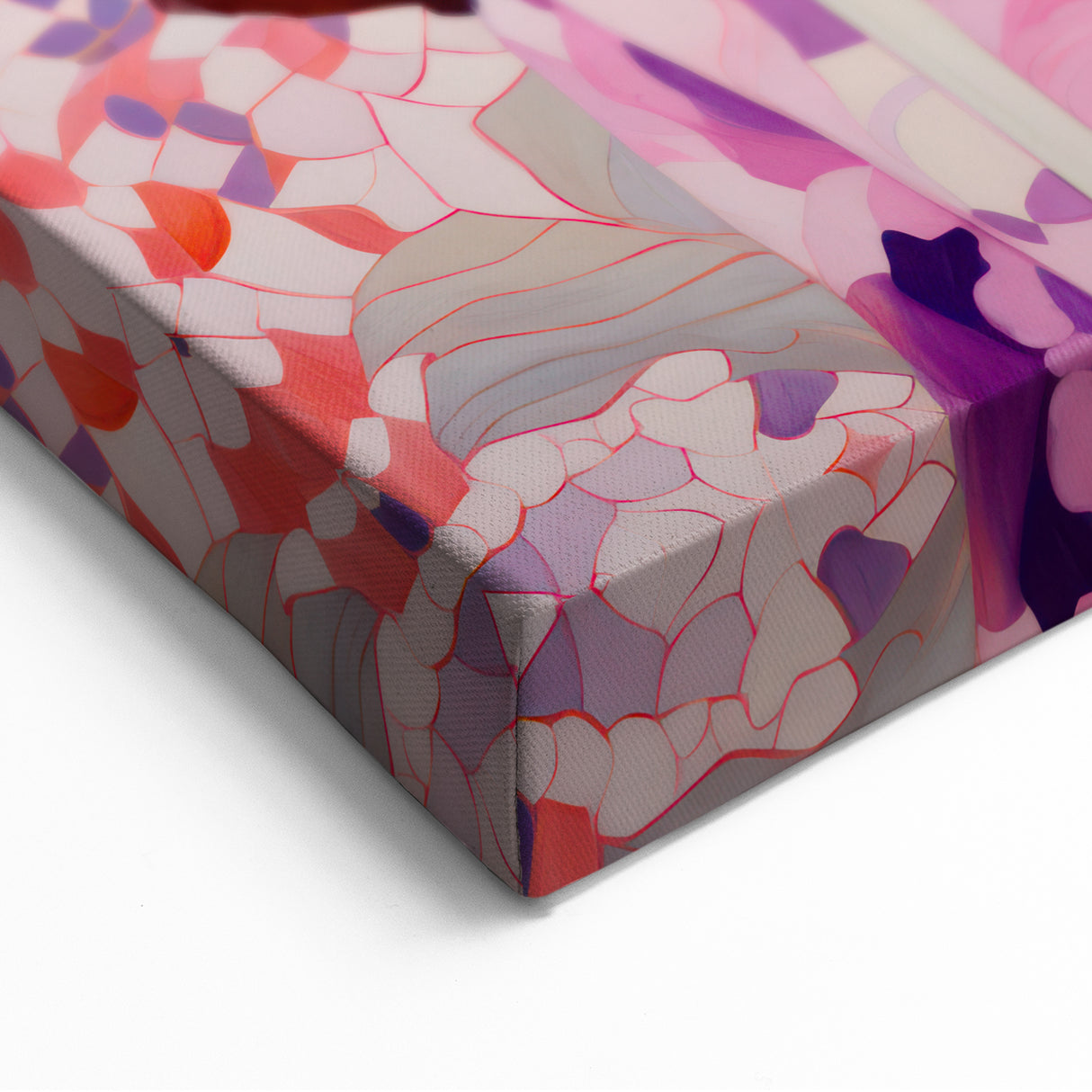 Maximalist Wall Art: Vibrant Floral Portrait of Woman in Purple for Decor