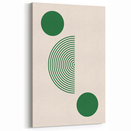 Boho Chic Wall Hanging - Green Geometric Bohemian Canvas Art Print