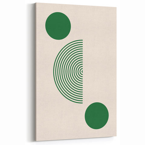 Boho Chic Wall Hanging - Green Geometric Bohemian Canvas Art Print