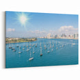 San Diego Harbor Wall Art – Sunlit Cityscape and Sailboats Decor