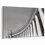 Vatican Framed Prints – St. Peter's Square Columns Black and White Art