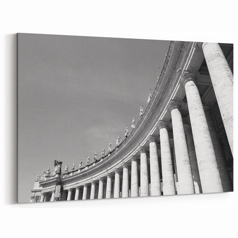 Vatican Framed Prints – St. Peter's Square Columns Black and White Art