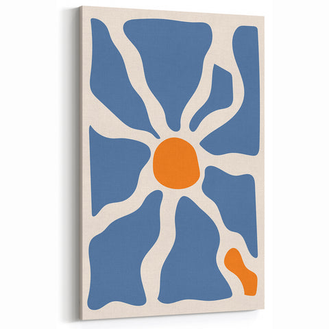 Boho Chic Wall Art - Abstract Blue and Orange Bohemian Canvas Print
