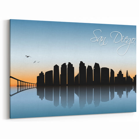 Minimalist San Diego Skyline Art – Modern Silhouette Wall Decor